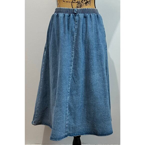 Vintage Diversity Sport Button Pleated Denim Poodle Skirt Women’s S 27” - Picture 7 of 13